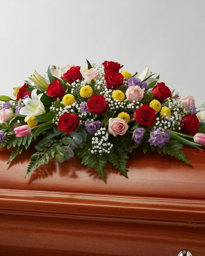 Roses & Lilies Casket Spray