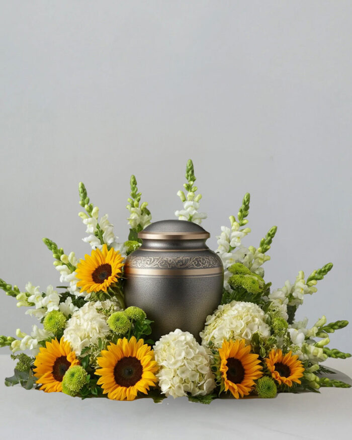 Yellow & White Urn Arrangement