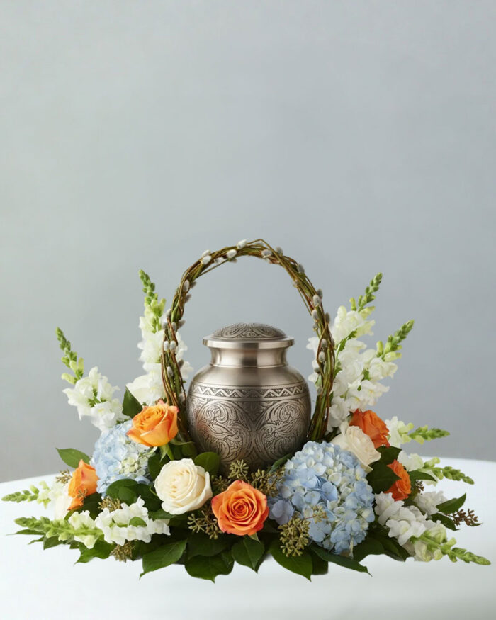 Orange & White Floral Tribute